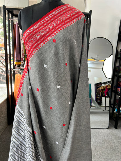 GREY MERCERISED SAREE