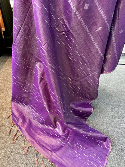 PURPLE TISSUE SAREE