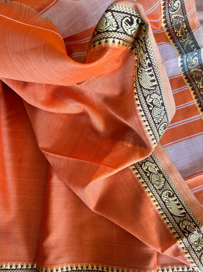 ORANGE NARAYANPET SAREE