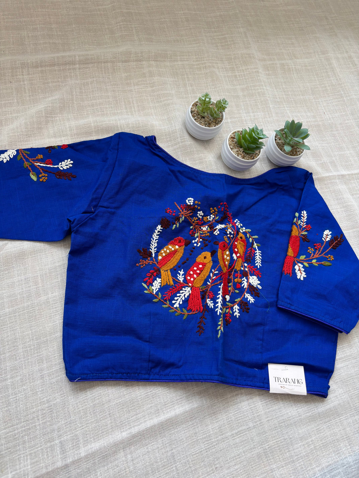NAVY BLUE EMBROIDERED  BLOUSE