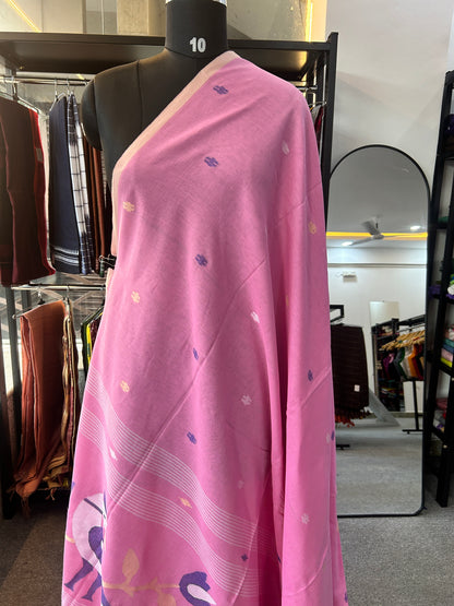 PINK MUL JAMDANI SAREE