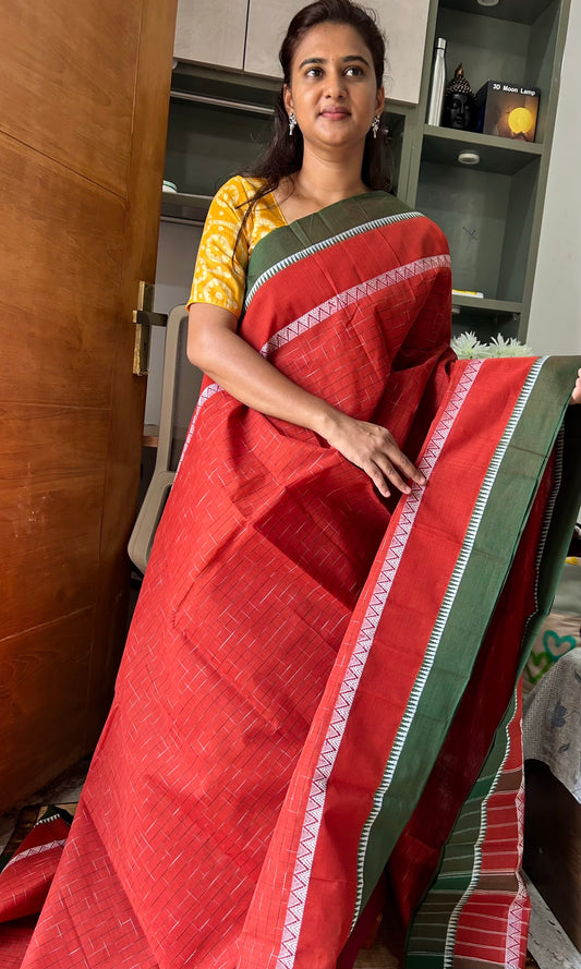 RED NARAYANPET SAREE