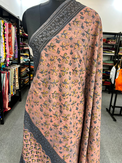 PINK AJRAKH MUL SAREE