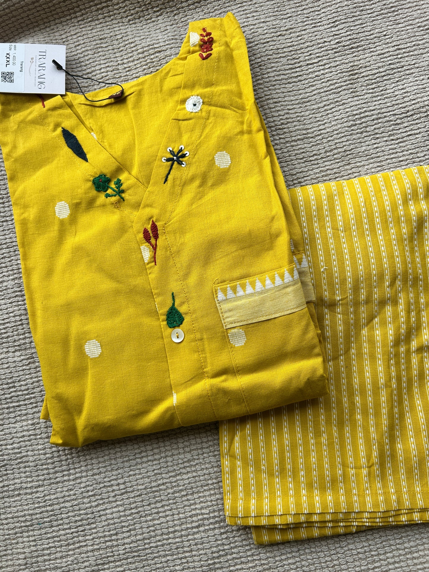YELLOW 2-piece COTTON SUIT
