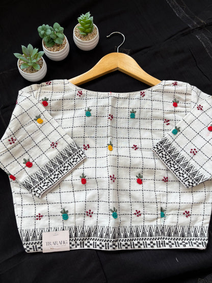 WHITE EMBROIDERED  BLOUSE