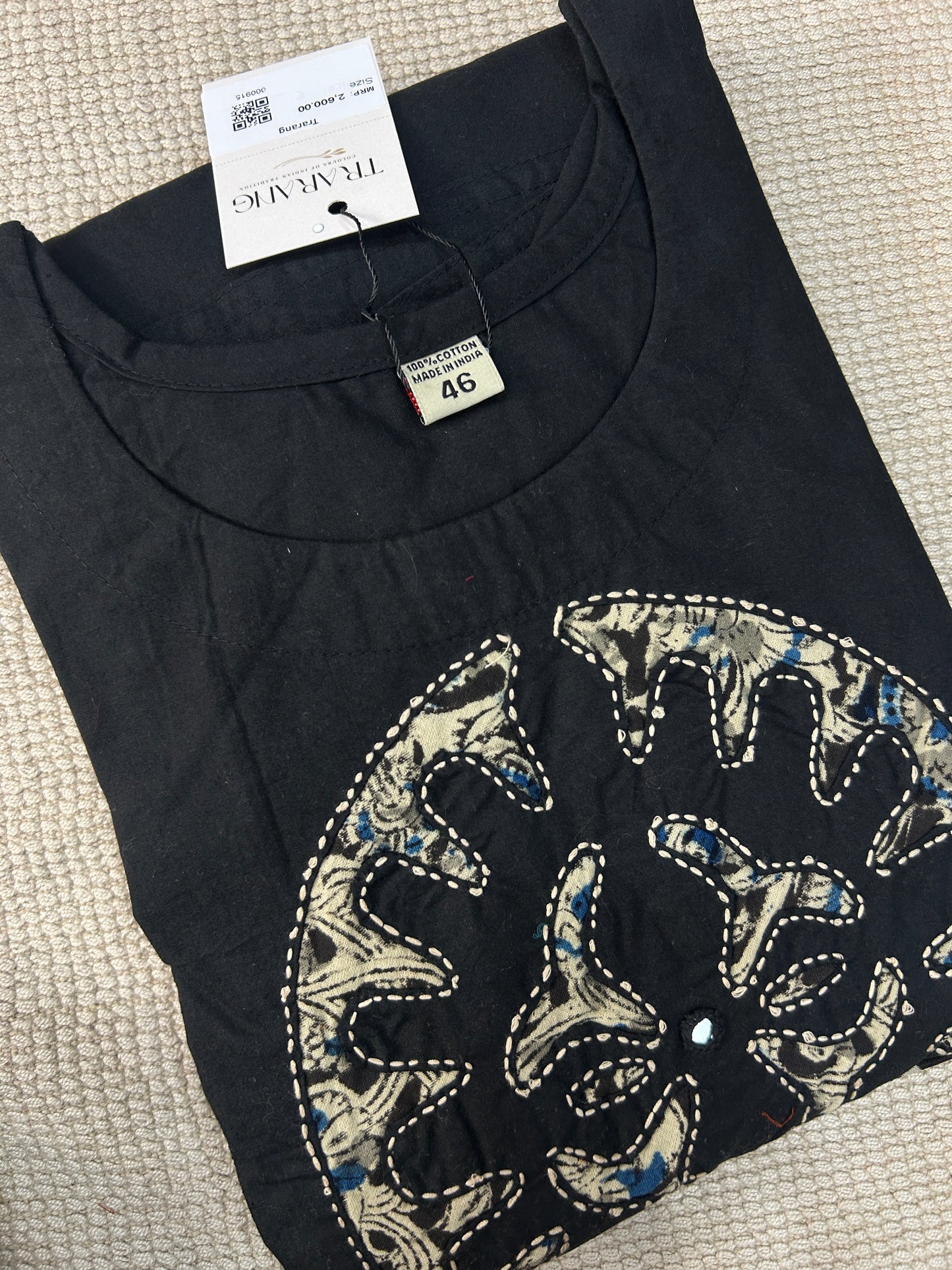 BLACK GAMTHI COTTON SUIT