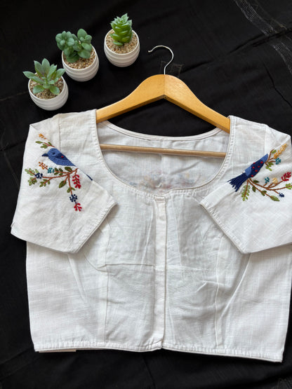 WHITE EMBROIDERED  BLOUSE