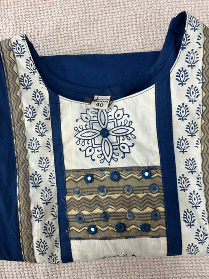 BLUE GAMTHI COTTON SUIT