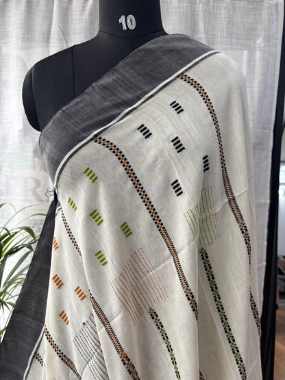 WHITE JAMDANI SAREE