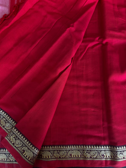 RED NARAYANPET SAREE