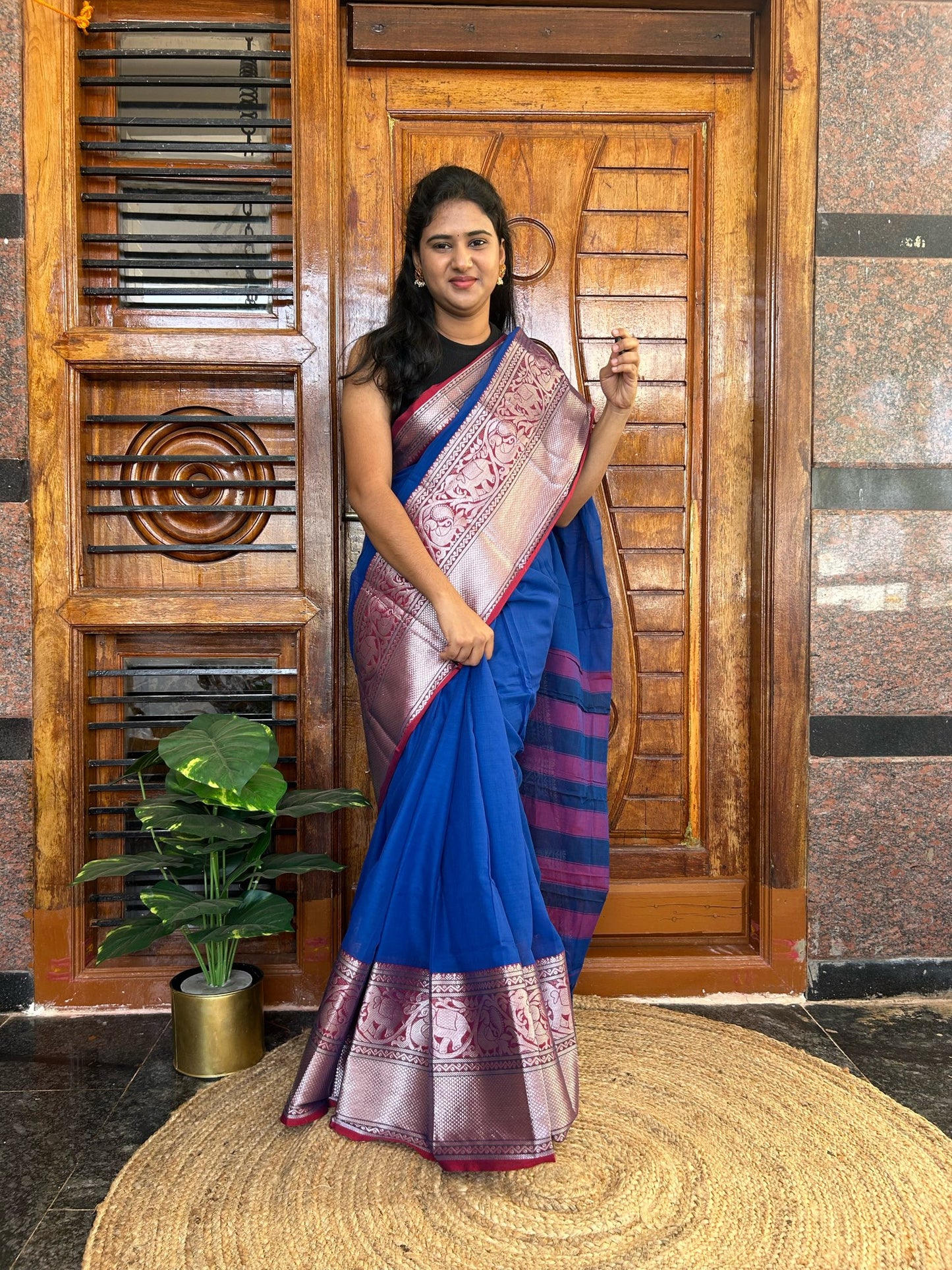 Blue Narayanpet saree.