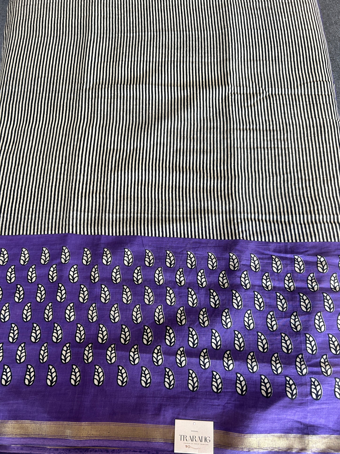 Purple chanderi mul cotton