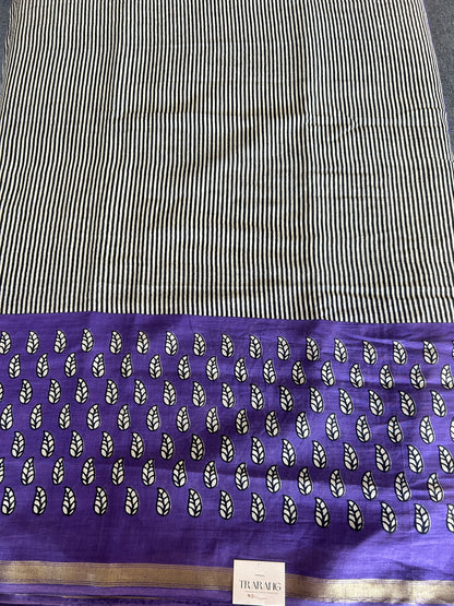 Purple chanderi mul cotton