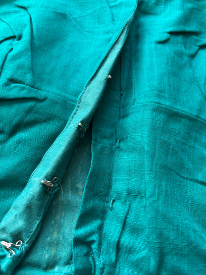 Blue hand painted blouse