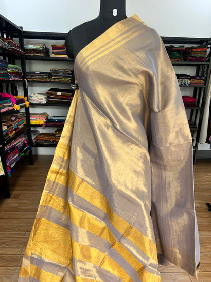 GOLD TISSUE  MUL SAREE