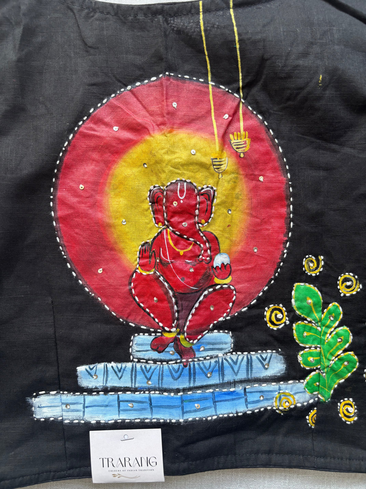 Black hand painted blouse