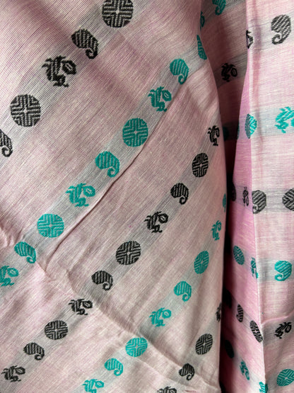 PINK DHANIAKHALI SAREE