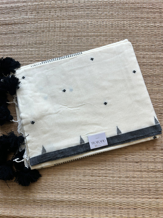 WHITE MUL JAMDANI SAREE