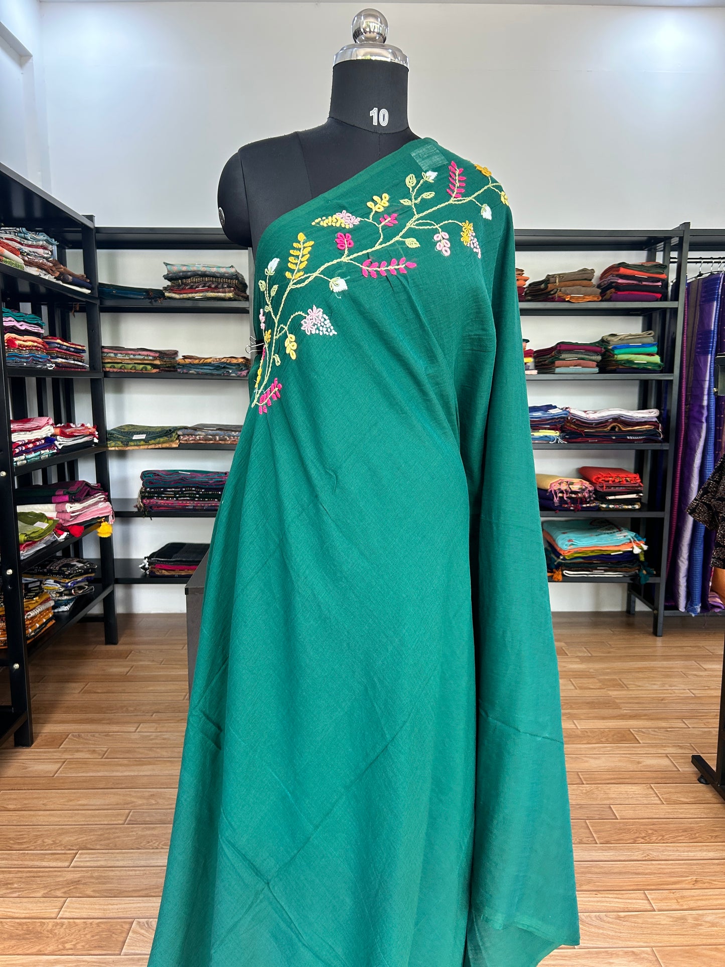 GREEN KATHA MUL SAREE (Copy)