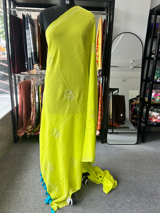 GREEN KATHA MUL SAREE