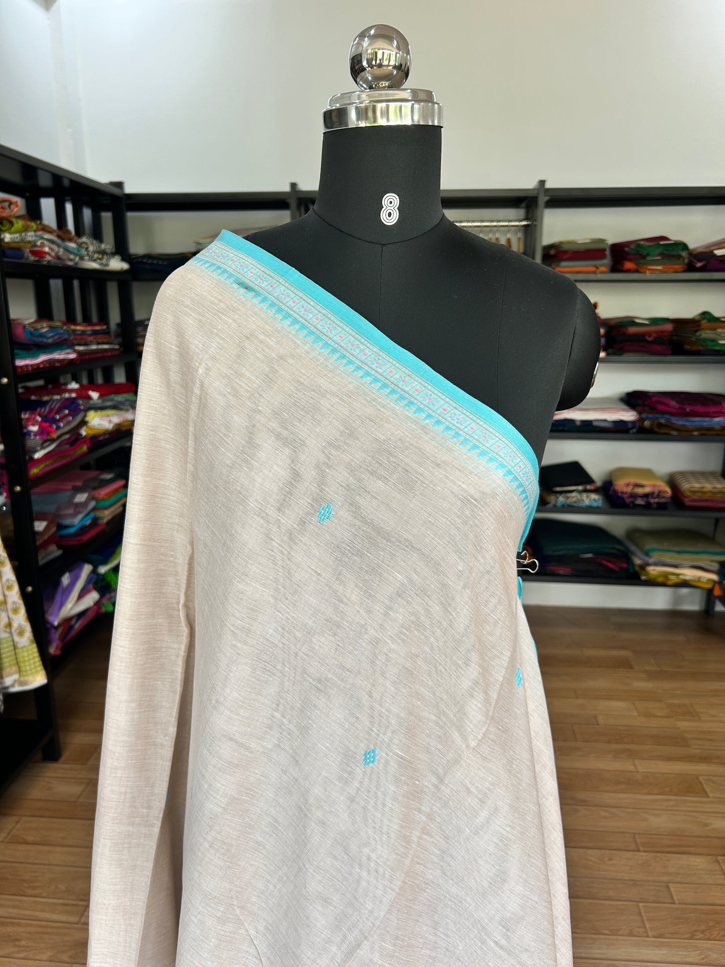 WHITE DHANIAKHALI SAREE