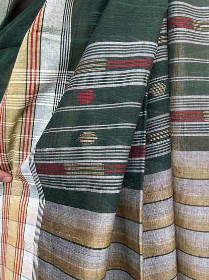 Green jamdani saree