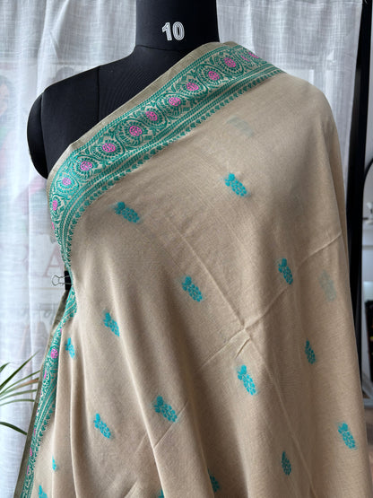 BEIGE MERCERISED SAREE