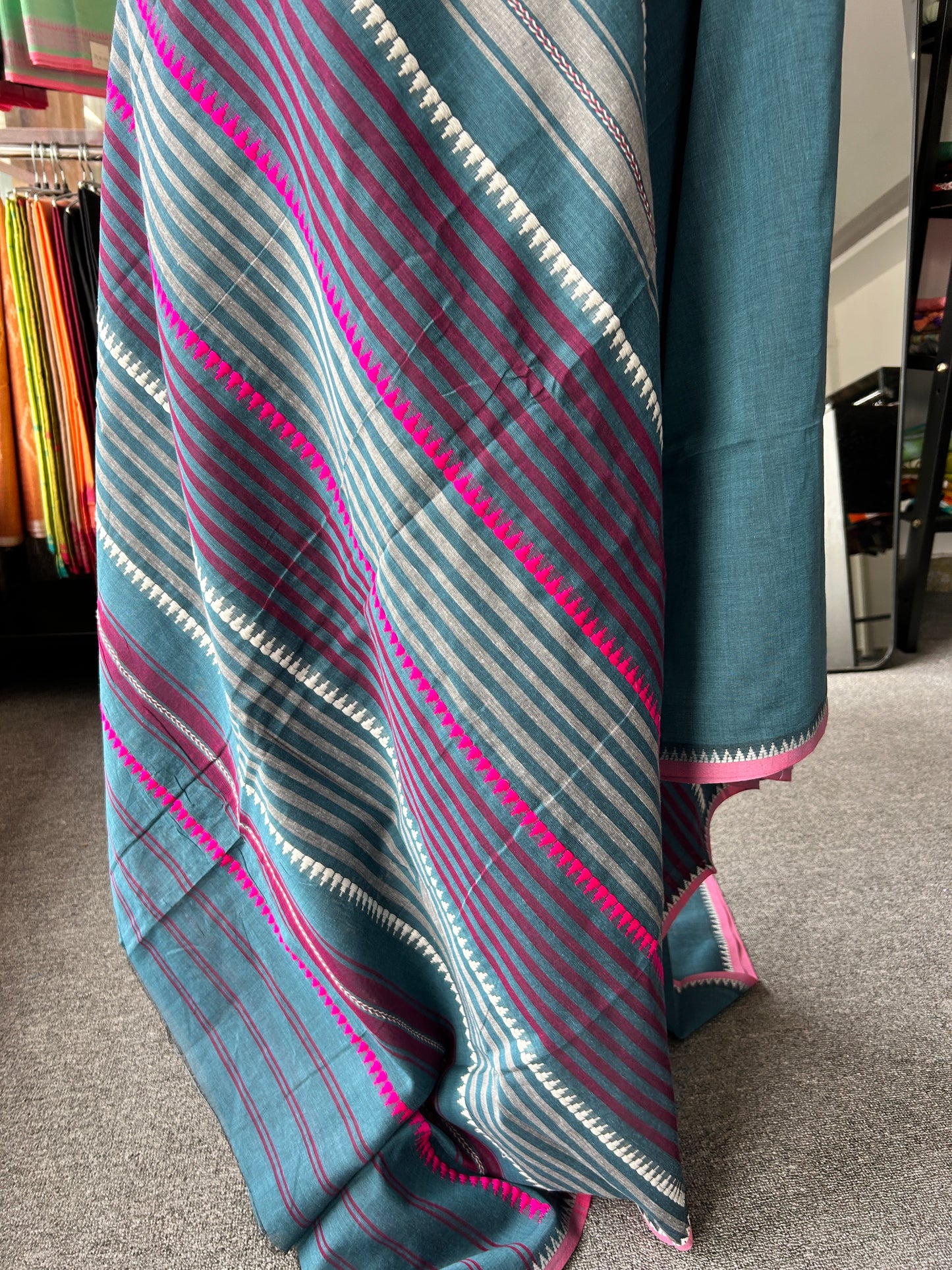 BLUE DHANIAKHALI SAREE