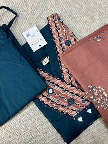 BLUE GAMTHI COTTON SUIT