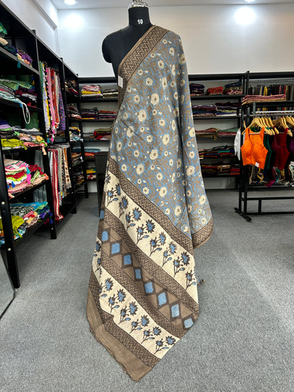 BLUE AJRAKH MUL SAREE