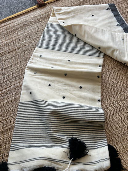 WHITE MUL JAMDANI SAREE