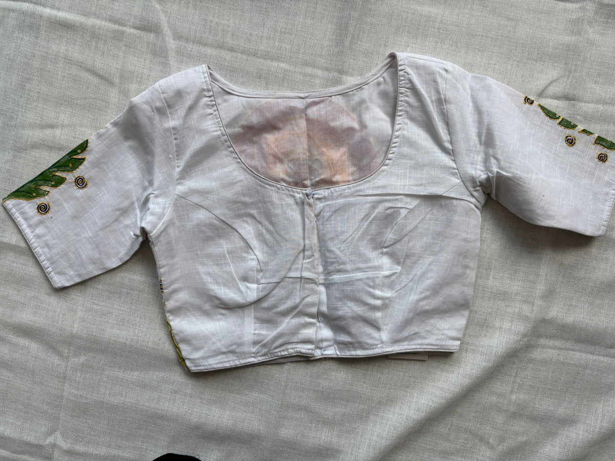 White hand painted blouse
