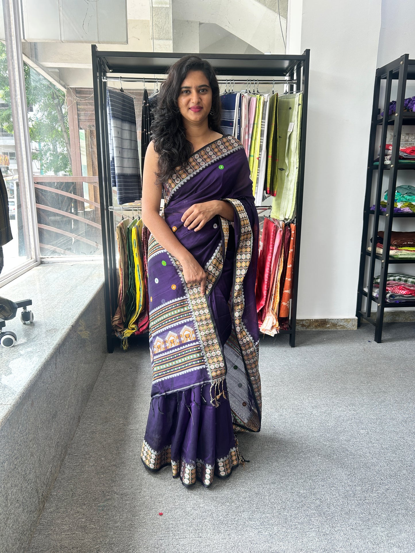 PURPLE MERCERISED SAREE