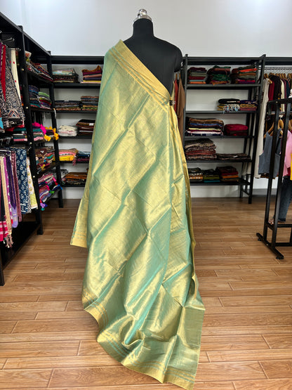 GREEN TISSUE  MUL SAREE