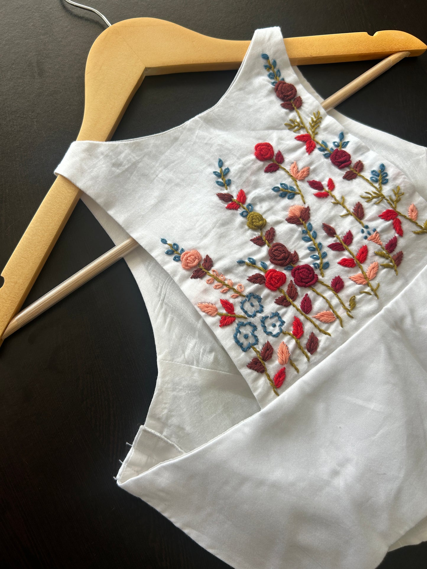 White boho embroidered blouse