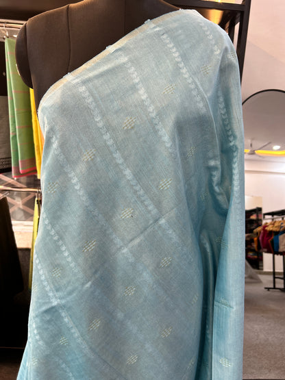 BLUE TISSUE SAREE