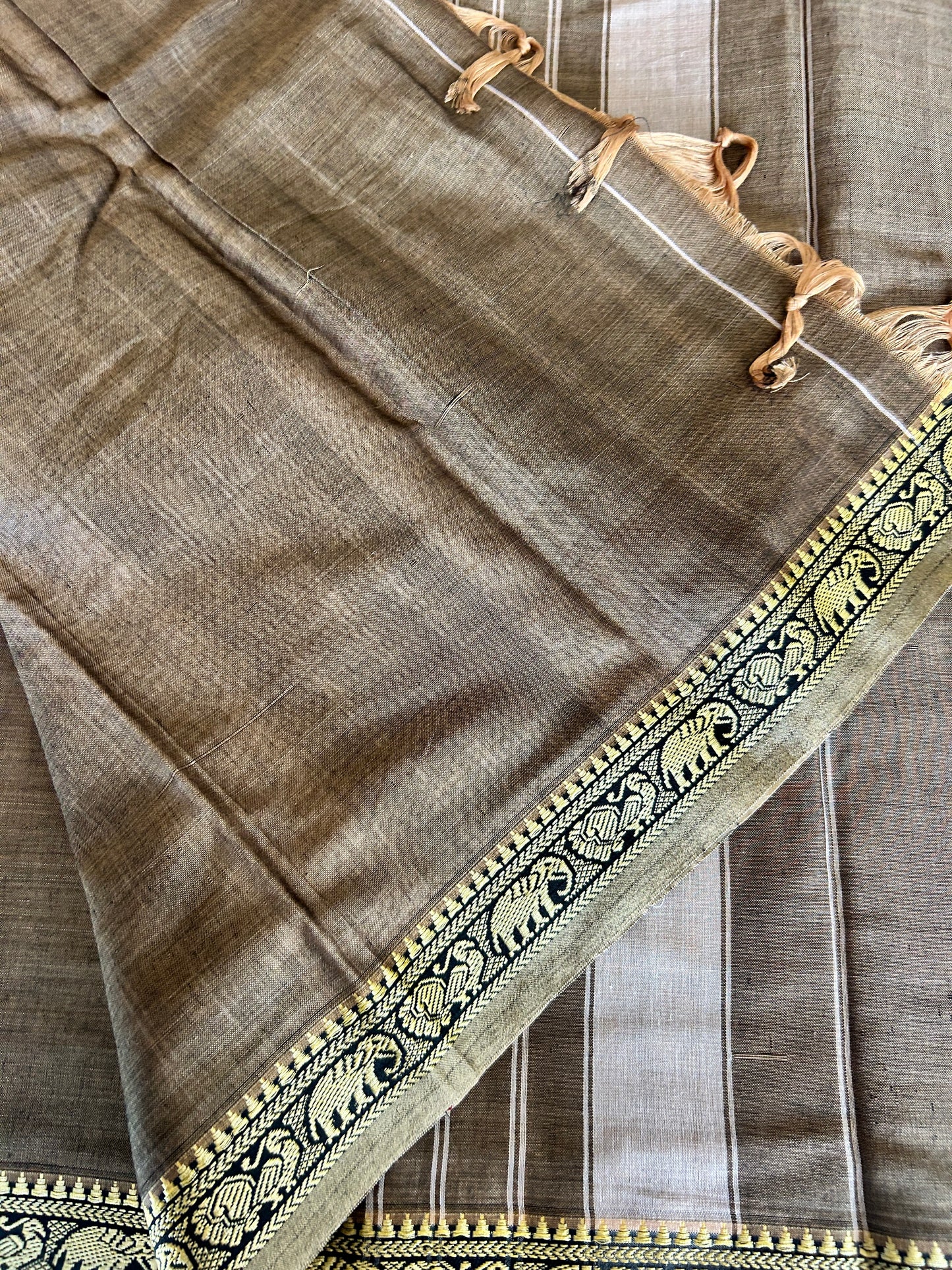 GREY NARAYANPET SAREE
