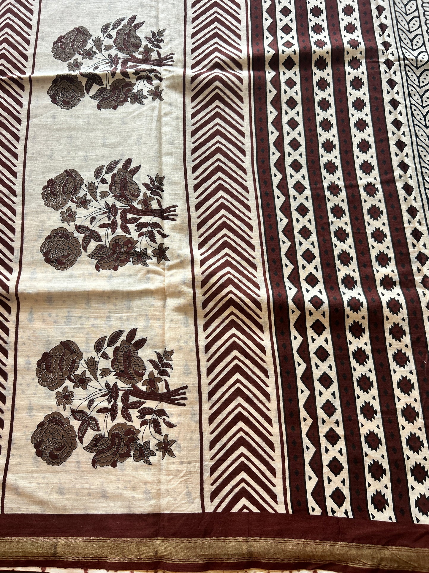 Brown chanderi mul cotton