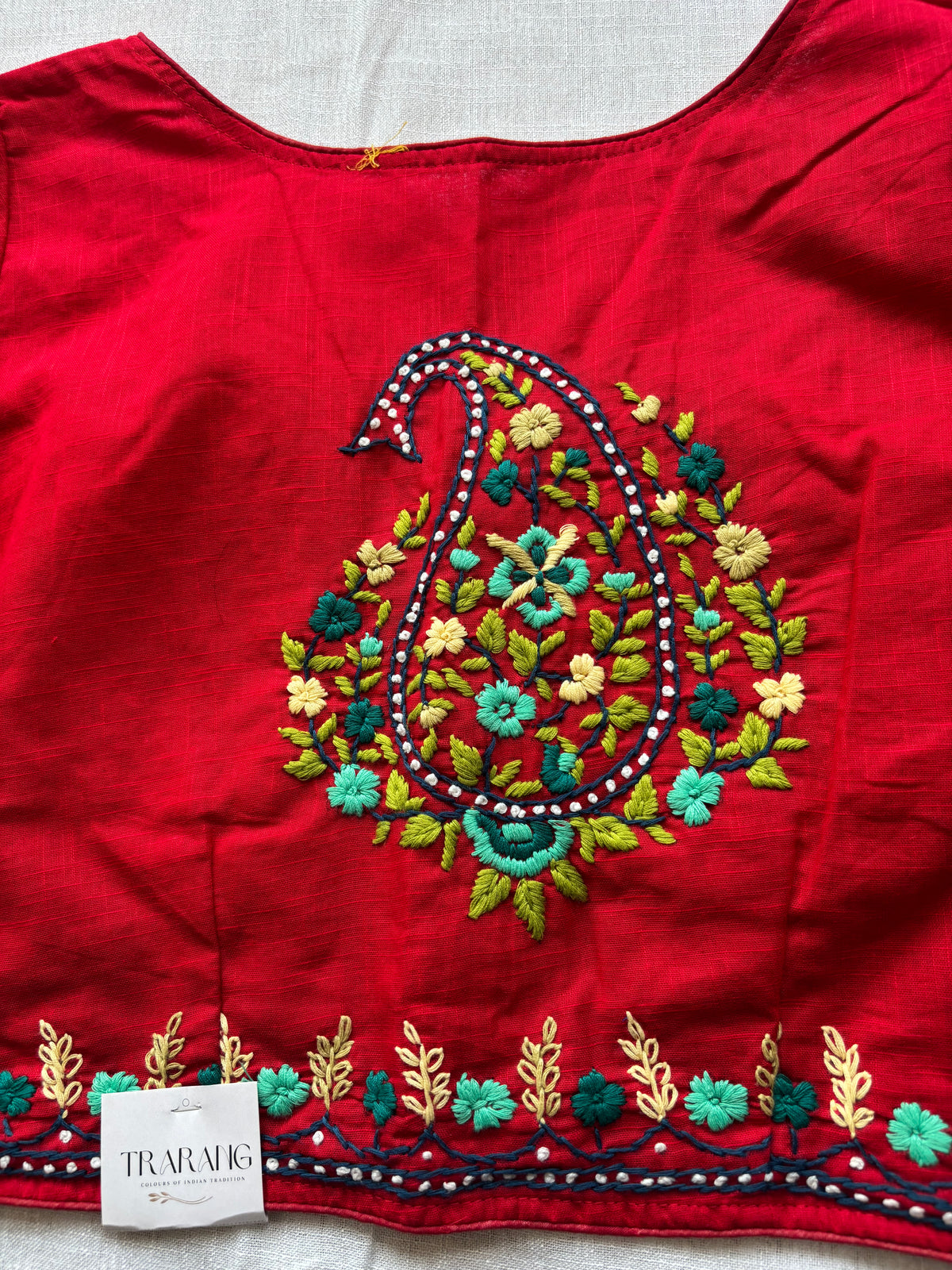Red Embroidered blouse