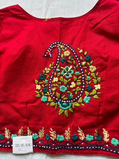Red Embroidered blouse
