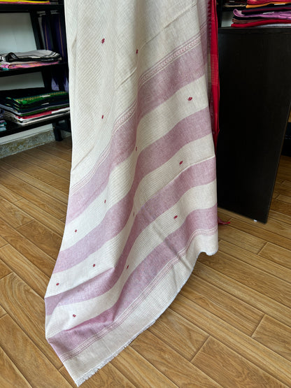 WHITE DHANIAKHALI SAREE