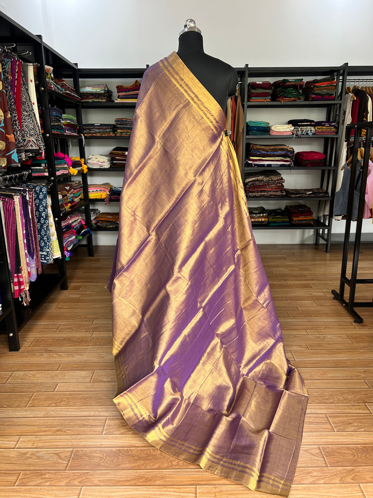 PURPLE TISSUE  MUL SAREE