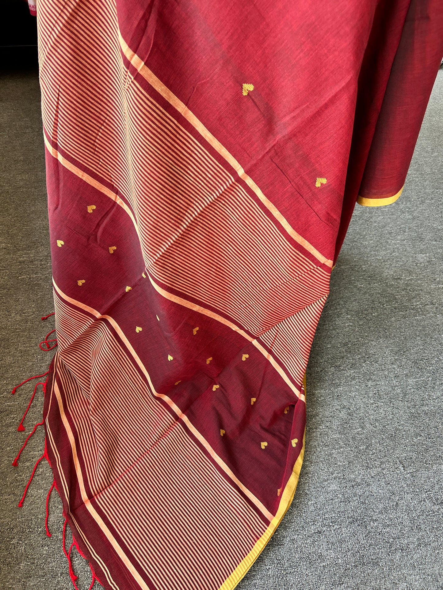 MARRON MERCERISED JAMDANI