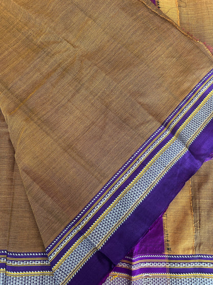 BROWN HANDLOOM ILKAL SAREE