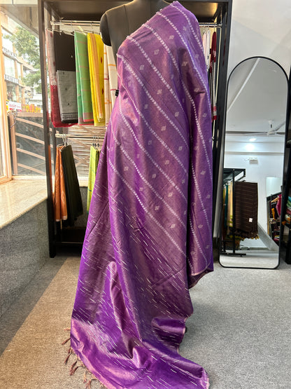 PURPLE TISSUE SAREE