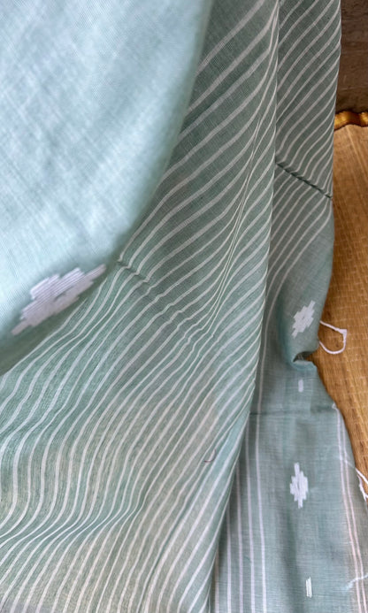 GREEN MUL JAMDANI SAREE