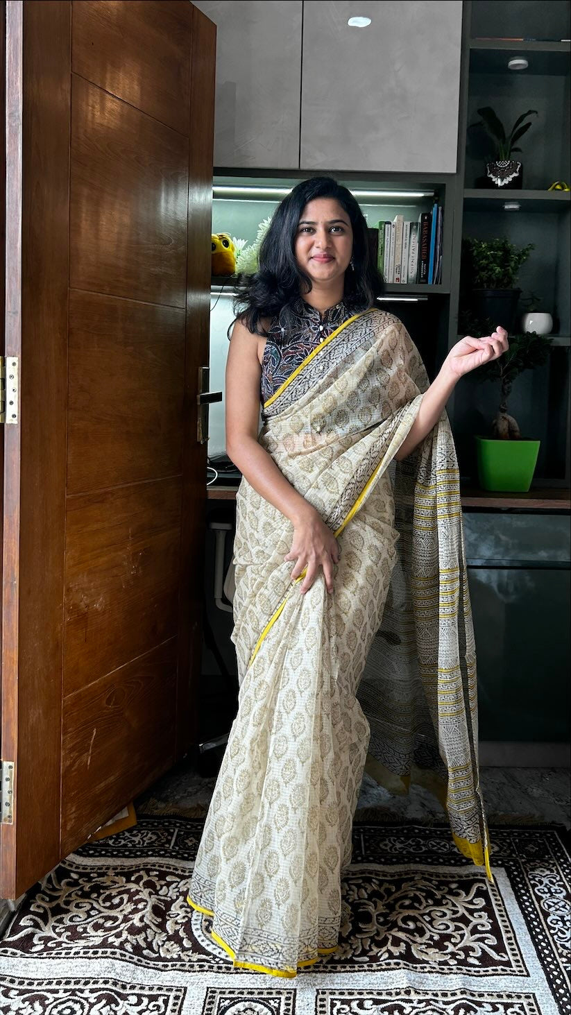 Beige kota saree