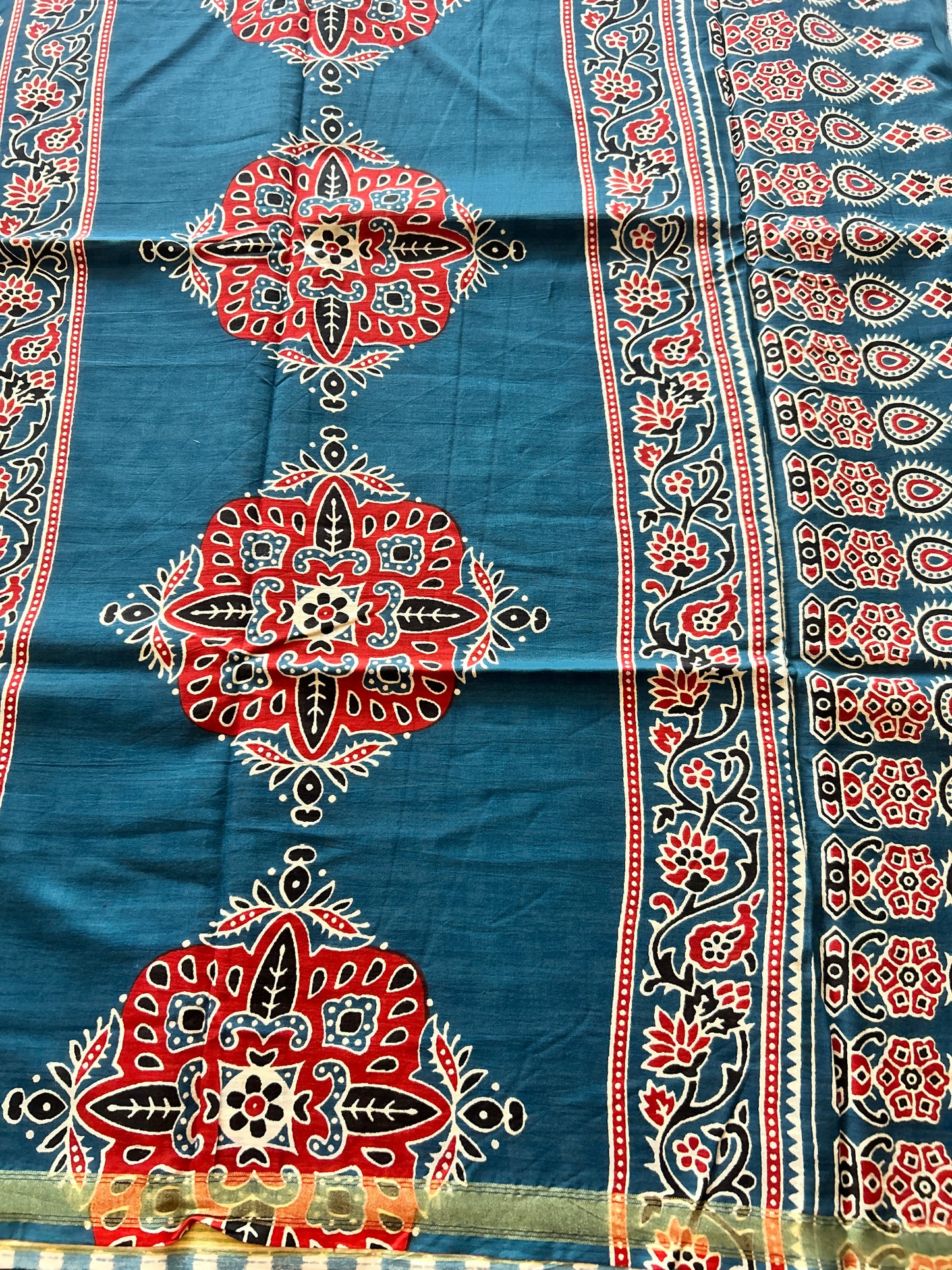 Blue chanderi mul cotton