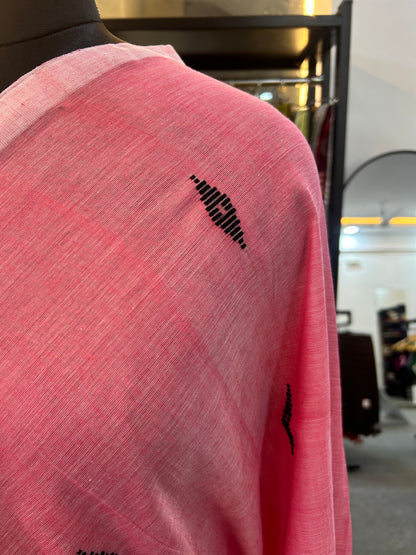 PINK MUL JAMDANI SAREE