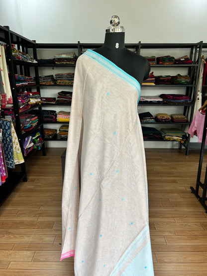 WHITE DHANIAKHALI SAREE